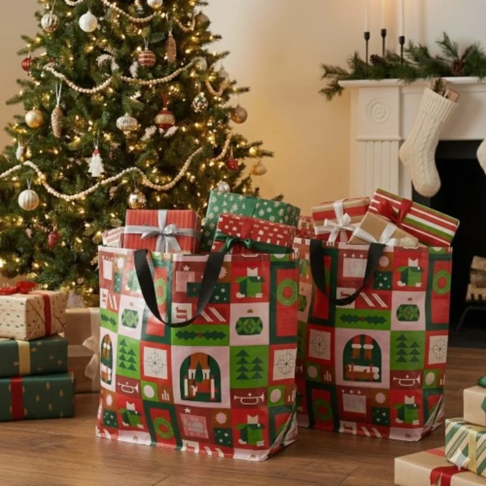 KEA VINTERFINT Christmas Storage Bags Set of‎ 2 Multicolor Reusable 17¾